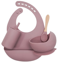 2021 Silicone Baby Feeding Newborn Accessories Waterproof Baby Bibs Bowl Eco-friendly Sippy Cup Spoon Portable Infant Tableware