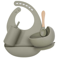 2021 Silicone Baby Feeding Newborn Accessories Waterproof Baby Bibs Bowl Eco-friendly Sippy Cup Spoon Portable Infant Tableware