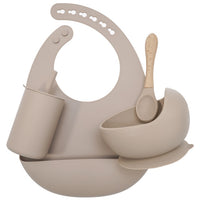 2021 Silicone Baby Feeding Newborn Accessories Waterproof Baby Bibs Bowl Eco-friendly Sippy Cup Spoon Portable Infant Tableware