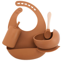 2021 Silicone Baby Feeding Newborn Accessories Waterproof Baby Bibs Bowl Eco-friendly Sippy Cup Spoon Portable Infant Tableware