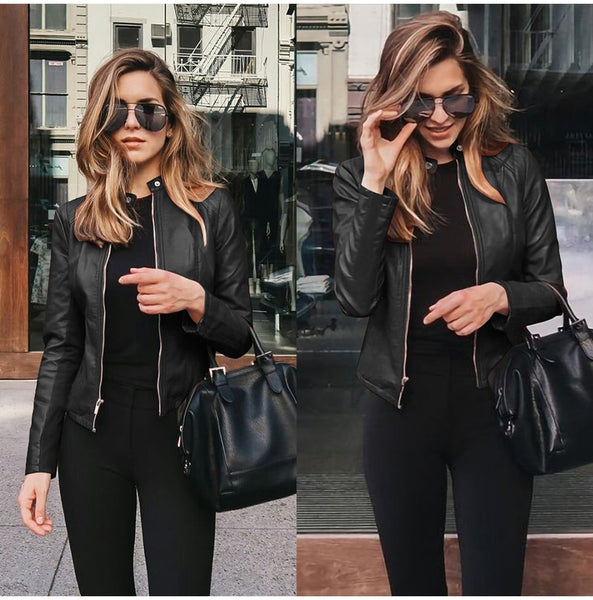 Autumn Jacket Women Coat Jacket PU Leather Fashion Short Coat Thin Female Jacket Coat Outwear 2020