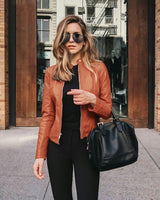 Autumn Jacket Women Coat Jacket PU Leather Fashion Short Coat Thin Female Jacket Coat Outwear 2020
