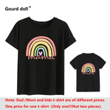 Rainbow family matching clothes Outfits Mother And Daughter T-Shirt Cute Tops lovely Blouse kids baby girl boys casual T shirts