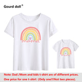 Rainbow family matching clothes Outfits Mother And Daughter T-Shirt Cute Tops lovely Blouse kids baby girl boys casual T shirts
