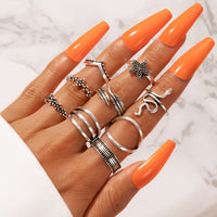 4pcs/set Statement Ring Set Antique Tibetan Silver Gypsy Boho Knuckle Rings For Women Retro Vintage Turkish Jewelry aneis anillo