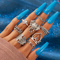 4pcs/set Statement Ring Set Antique Tibetan Silver Gypsy Boho Knuckle Rings For Women Retro Vintage Turkish Jewelry aneis anillo