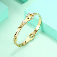 OUFEI Stainless Steel Bracelet For Woman Rose Gold Cuff Bracelet 2020 Fashion Jewelry Accessories Simplicity Belt Bracelet