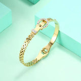 OUFEI Stainless Steel Bracelet For Woman Rose Gold Cuff Bracelet 2020 Fashion Jewelry Accessories Simplicity Belt Bracelet