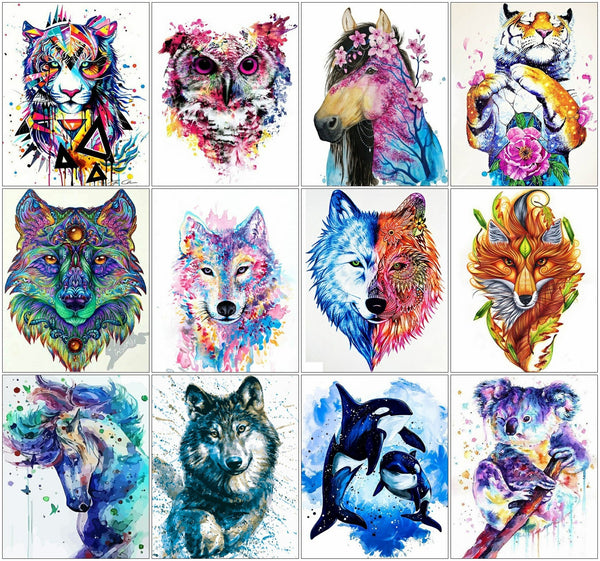 AZQSD Painting By Numbers Tiger Oil Painting Paint By Numbers For Adults Animal Hand Paint Kit Canvas Home Decor Gift Diy