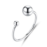 WOSTU Real 925 Sterling Silver Open Ring Finger Adjustable Size Wedding Rings For Women Engagement Fashion Silver Jewelry Gift