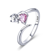 WOSTU Real 925 Sterling Silver Open Ring Finger Adjustable Size Wedding Rings For Women Engagement Fashion Silver Jewelry Gift