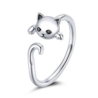 WOSTU Real 925 Sterling Silver Open Ring Finger Adjustable Size Wedding Rings For Women Engagement Fashion Silver Jewelry Gift