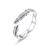 WOSTU Real 925 Sterling Silver Open Ring Finger Adjustable Size Wedding Rings For Women Engagement Fashion Silver Jewelry Gift
