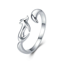 WOSTU Real 925 Sterling Silver Open Ring Finger Adjustable Size Wedding Rings For Women Engagement Fashion Silver Jewelry Gift