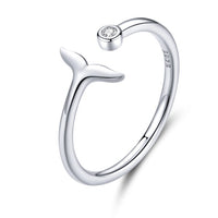 WOSTU Real 925 Sterling Silver Open Ring Finger Adjustable Size Wedding Rings For Women Engagement Fashion Silver Jewelry Gift