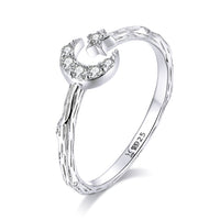 WOSTU Real 925 Sterling Silver Open Ring Finger Adjustable Size Wedding Rings For Women Engagement Fashion Silver Jewelry Gift