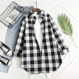 Hot sale blouse, classic red plaid blouse, lapel long-sleeved printed blouse, single-breasted blouse