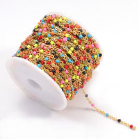 2Meters Gold Necklace Stainless Steel Chain Roll Enamel Metal Chain Accessories For Jewelry Making Chain Components DIY