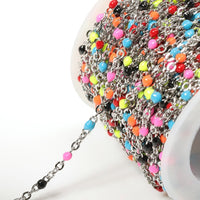 2Meters Gold Necklace Stainless Steel Chain Roll Enamel Metal Chain Accessories For Jewelry Making Chain Components DIY