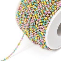 2Meters Gold Necklace Stainless Steel Chain Roll Enamel Metal Chain Accessories For Jewelry Making Chain Components DIY