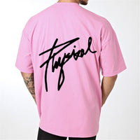 Casual Loose t shirt Men Gym Fitness Cotton T-Shirt Male Fashion Print Short sleeve Tee shirt Tops Summer Sport Workout Clothing