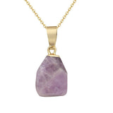 Fashion Quartz Pendant Necklace Natural Stone Irregular Crystal Necklace Female Bohemian Jewelry