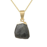 Fashion Quartz Pendant Necklace Natural Stone Irregular Crystal Necklace Female Bohemian Jewelry