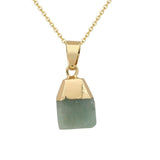 Fashion Quartz Pendant Necklace Natural Stone Irregular Crystal Necklace Female Bohemian Jewelry