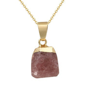 Fashion Quartz Pendant Necklace Natural Stone Irregular Crystal Necklace Female Bohemian Jewelry