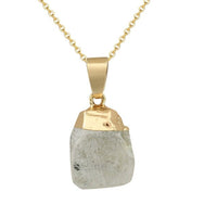 Fashion Quartz Pendant Necklace Natural Stone Irregular Crystal Necklace Female Bohemian Jewelry