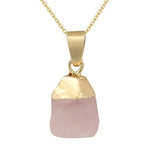 Fashion Quartz Pendant Necklace Natural Stone Irregular Crystal Necklace Female Bohemian Jewelry