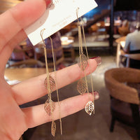 Vintage hollow leaf metal pendant ear line Long Tassel 2020 Trend exquisite Jewelry Earrring Fashion Simple Women&#39;s Ear Jewelry