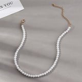 Vintage Style Simple 6MM Pearl Chain Choker Necklace For Women Wedding Love Shell Pendant Necklace Fashion Jewelry Wholesale