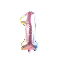 6pcs Rainbow Gradient Unicorn Party Balloon 32 inch Number Birthday Party Decorations Kids Unicorn Party Wedding Balloons Globos