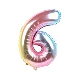 6pcs Rainbow Gradient Unicorn Party Balloon 32 inch Number Birthday Party Decorations Kids Unicorn Party Wedding Balloons Globos
