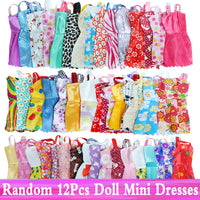 Random 1 Set Doll Accessories for Barbie Doll Shoes Boots Mini Dress Handbags Crown Hangers Glasses Doll Clothes Kids Toys 12&#39;&#39;