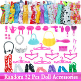 Random 1 Set Doll Accessories for Barbie Doll Shoes Boots Mini Dress Handbags Crown Hangers Glasses Doll Clothes Kids Toys 12&#39;&#39;
