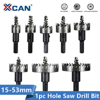 XCAN Hole Saw Drill 15-53mm HSS Carbide Tipped Core Drill Bit for Stainless Steel Metal Alloy Hole Drilling