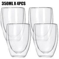 Transparent glass coffee cup milk whiskey tea beer double creative heat resistant cocktail Vodka wine mug Drinkware tumbler cups