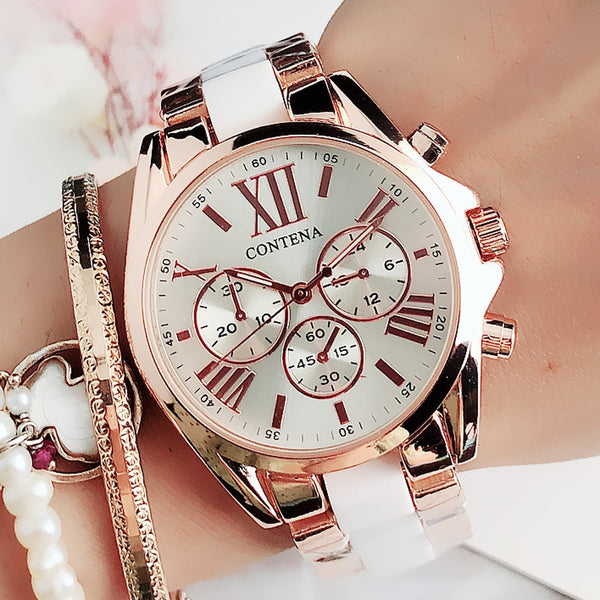 New Women Watches Famous Luxury Top Brand Logo Fashion Quartz White Ladies Wrist Watches Geneva Designer Gifts For Women 2021
