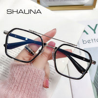 SHAUNA Retro Anti-Blue Light Square Glasses Frame Brand Designer Ins Popular Optical Eyeglasses Frames
