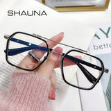 SHAUNA Retro Anti-Blue Light Square Glasses Frame Brand Designer Ins Popular Optical Eyeglasses Frames