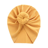 Solid Ribbed Bunny Knot Turban Hats for Baby Boys Girls Beanies Striped Thin Elastic Caps Bonnet Newborn Toddler 0-4T Headwraps