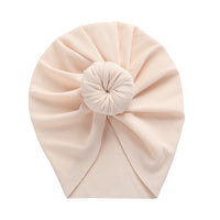 Solid Ribbed Bunny Knot Turban Hats for Baby Boys Girls Beanies Striped Thin Elastic Caps Bonnet Newborn Toddler 0-4T Headwraps