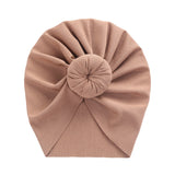Solid Ribbed Bunny Knot Turban Hats for Baby Boys Girls Beanies Striped Thin Elastic Caps Bonnet Newborn Toddler 0-4T Headwraps