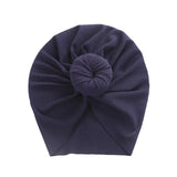 Solid Ribbed Bunny Knot Turban Hats for Baby Boys Girls Beanies Striped Thin Elastic Caps Bonnet Newborn Toddler 0-4T Headwraps