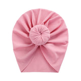 Solid Ribbed Bunny Knot Turban Hats for Baby Boys Girls Beanies Striped Thin Elastic Caps Bonnet Newborn Toddler 0-4T Headwraps