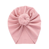 Solid Ribbed Bunny Knot Turban Hats for Baby Boys Girls Beanies Striped Thin Elastic Caps Bonnet Newborn Toddler 0-4T Headwraps