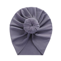 Solid Ribbed Bunny Knot Turban Hats for Baby Boys Girls Beanies Striped Thin Elastic Caps Bonnet Newborn Toddler 0-4T Headwraps