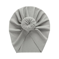 Solid Ribbed Bunny Knot Turban Hats for Baby Boys Girls Beanies Striped Thin Elastic Caps Bonnet Newborn Toddler 0-4T Headwraps